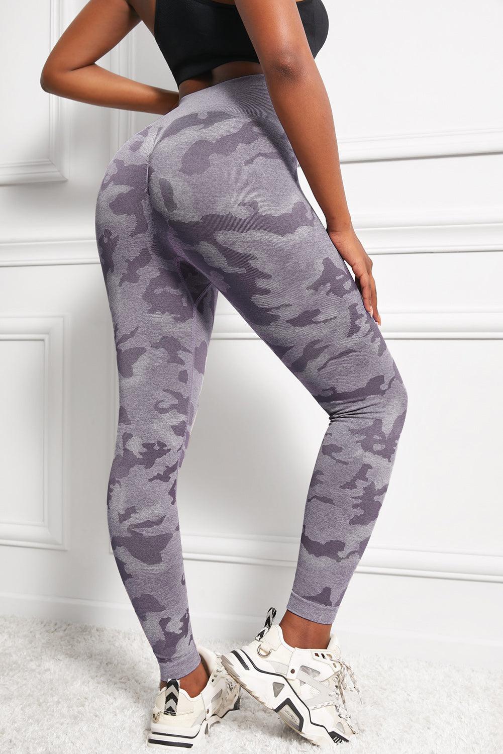 Camo Print Seamless High Waist Yoga Leggings BLUE ZONE PLANET