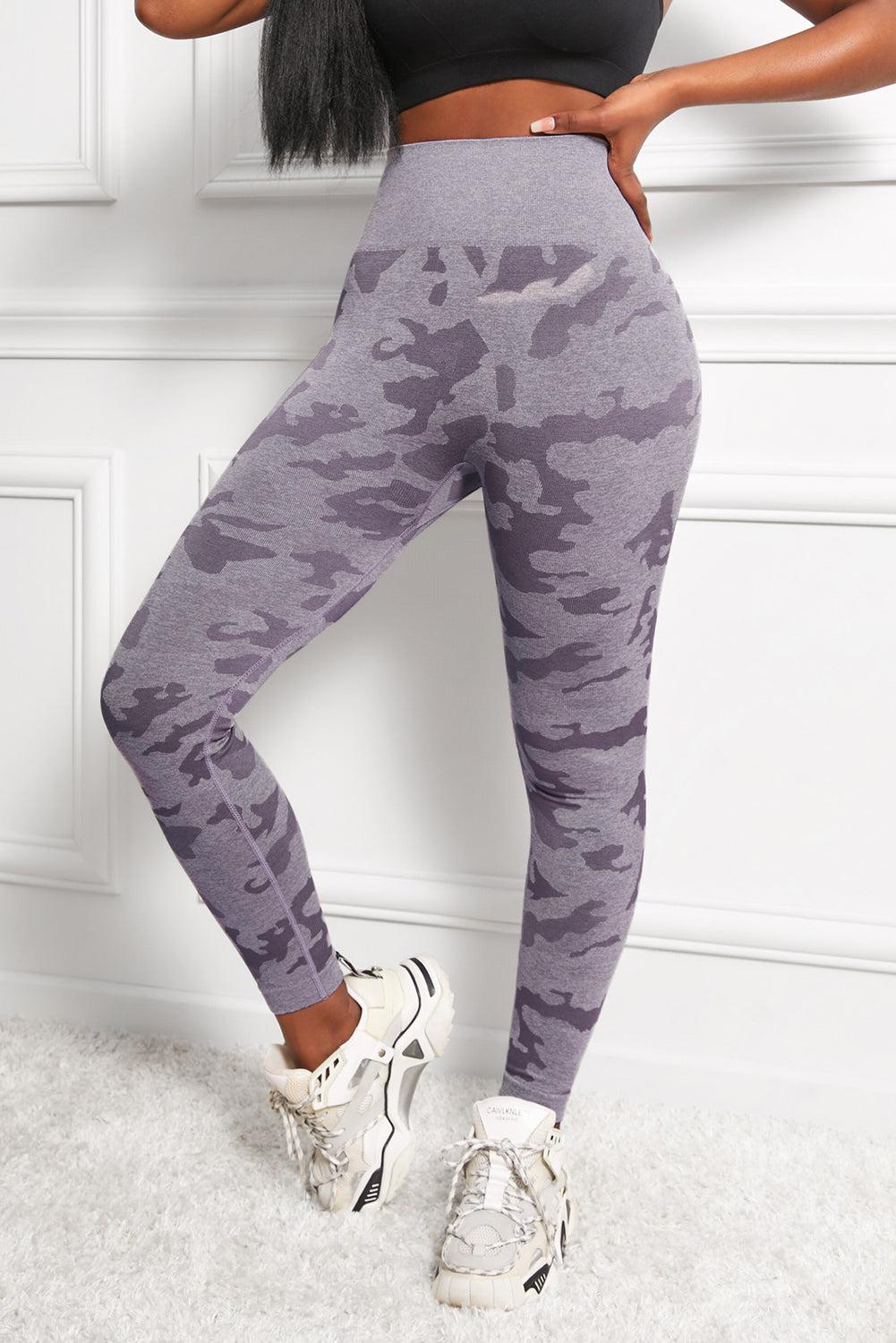 Camo Print Seamless High Waist Yoga Leggings BLUE ZONE PLANET