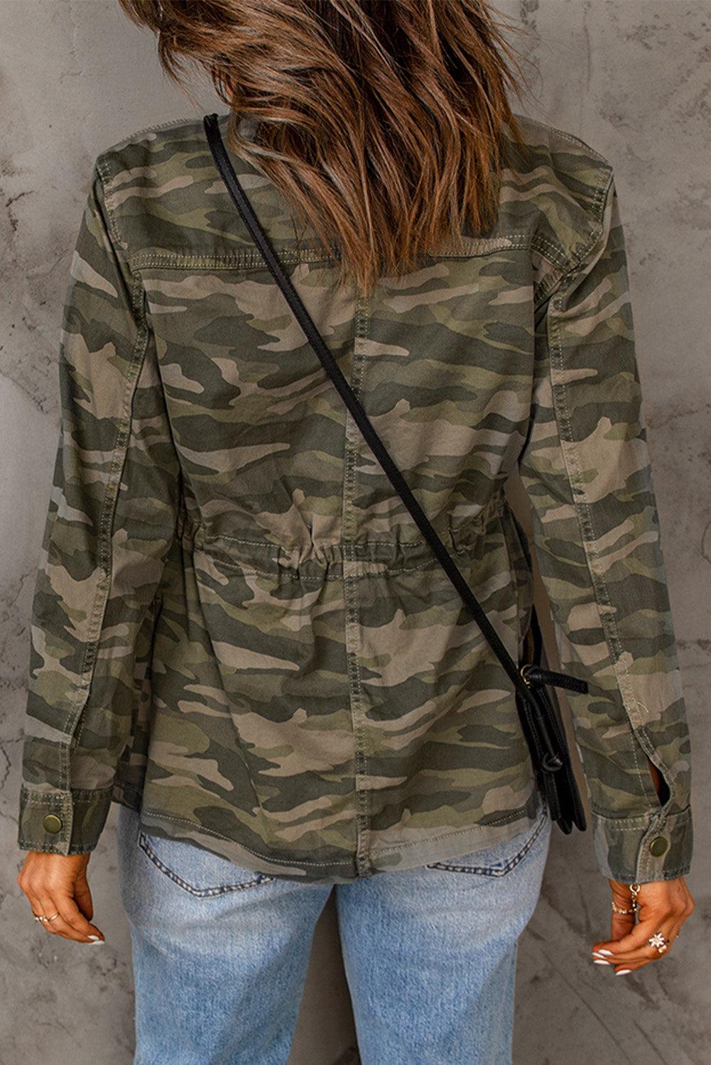 Camouflage Snap Down Jacket BLUE ZONE PLANET