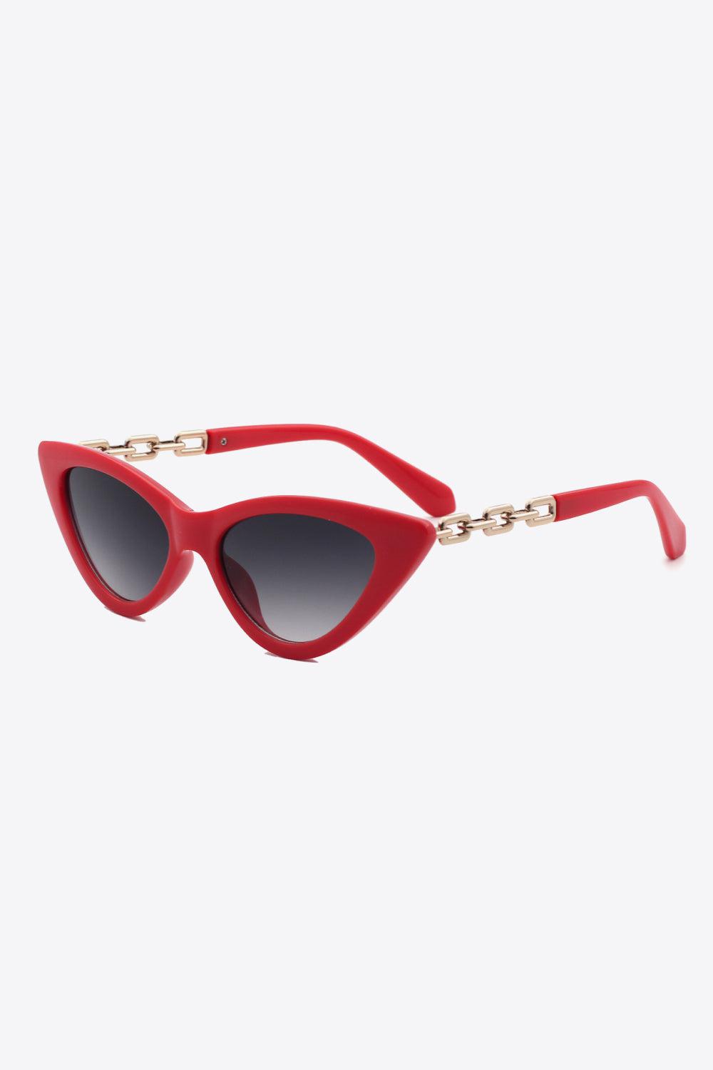 Chain Detail Cat-Eye Sunglasses BLUE ZONE PLANET