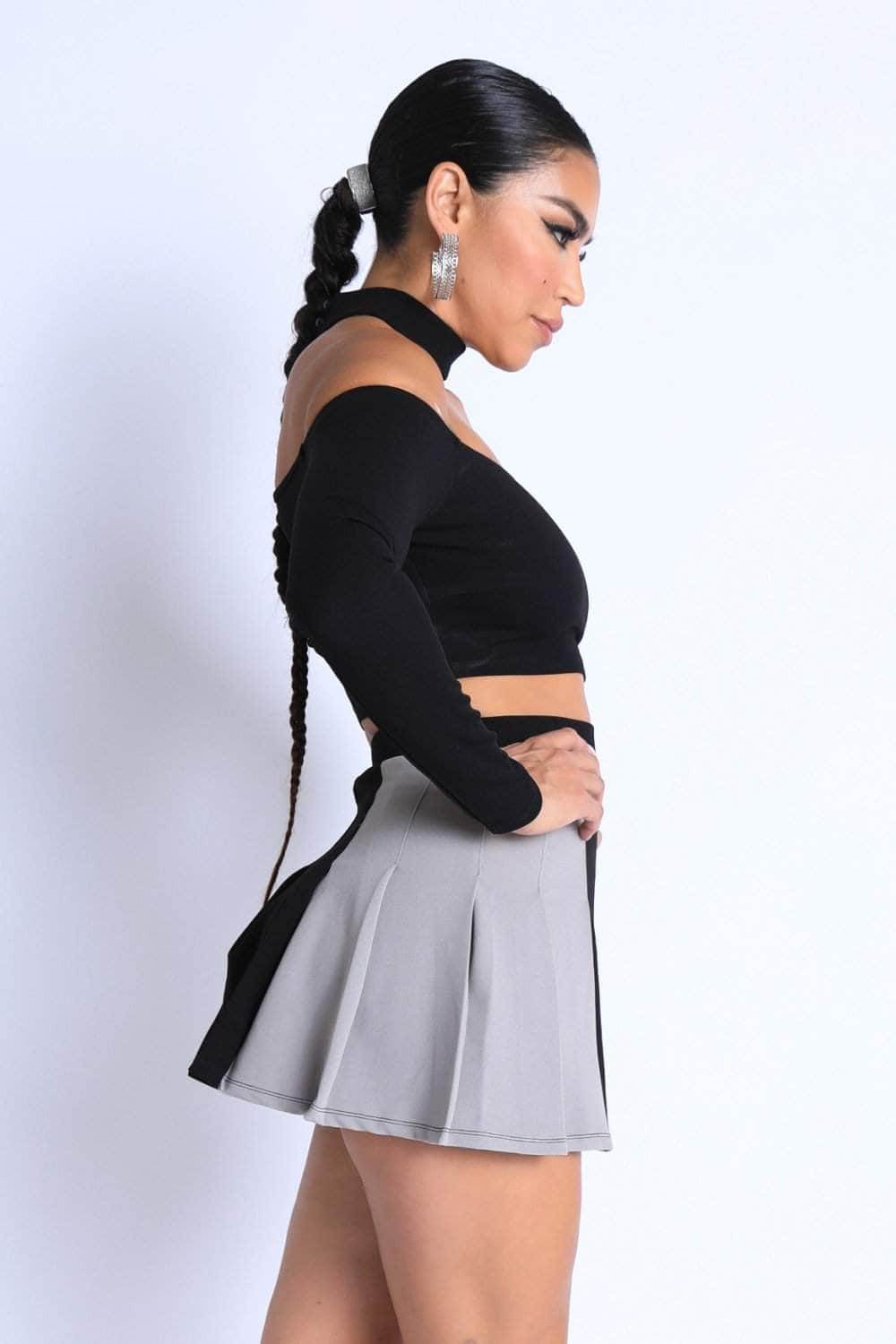 Choker Off-shoulder Top Set Blue Zone Planet