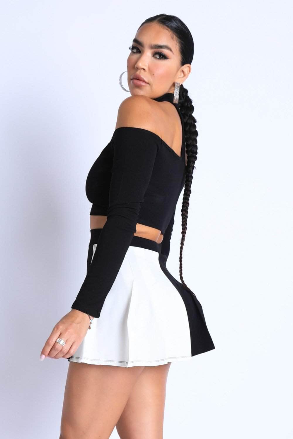 Choker Off-shoulder Top Set Blue Zone Planet