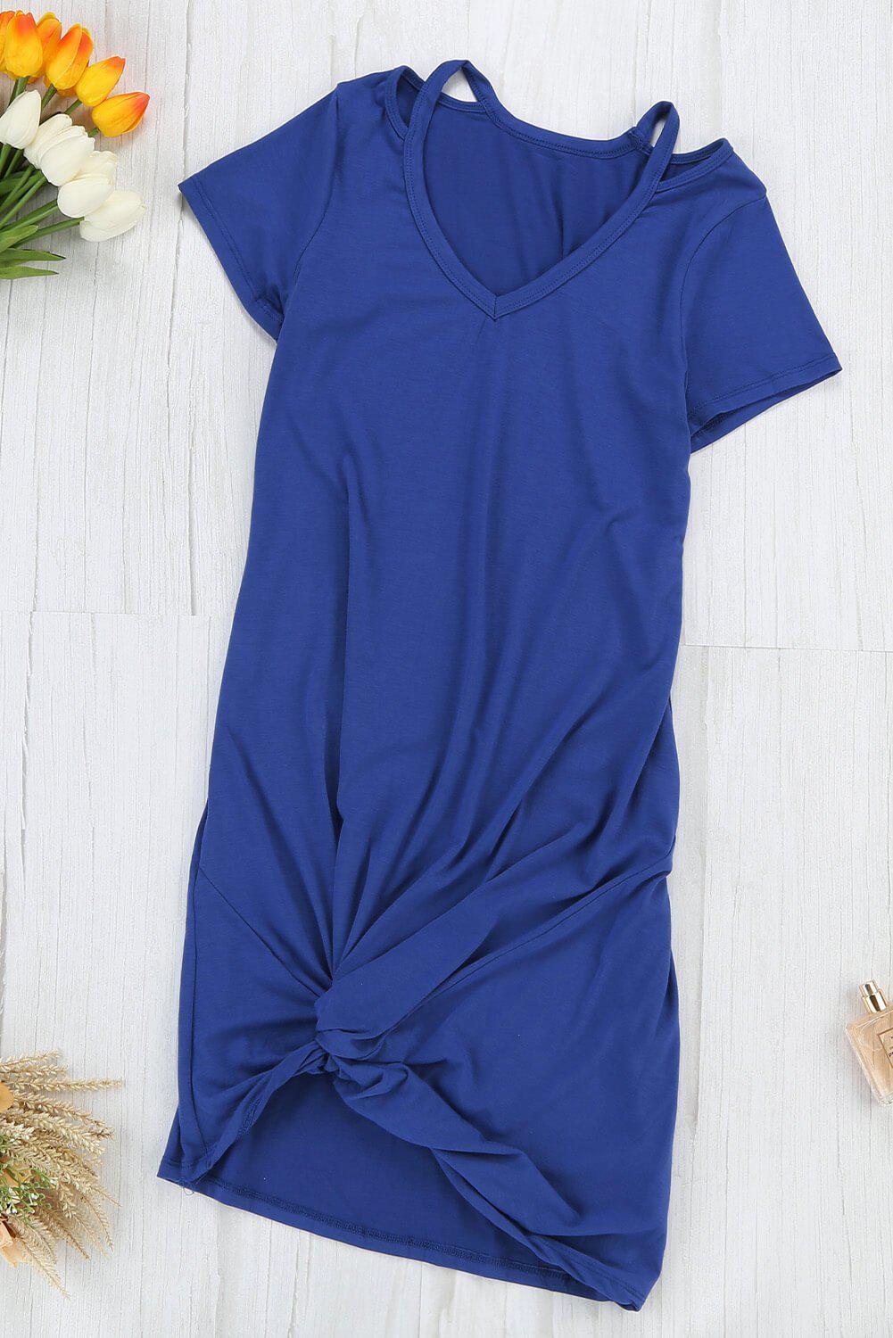 Clear Skies Jersey Twist T-Shirt Dress BLUE ZONE PLANET