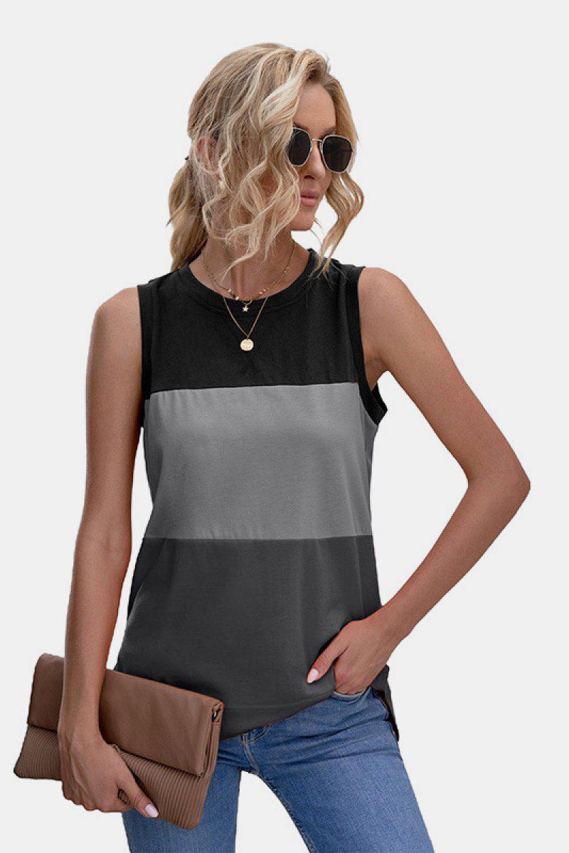 Color Block Tank Top BLUE ZONE PLANET