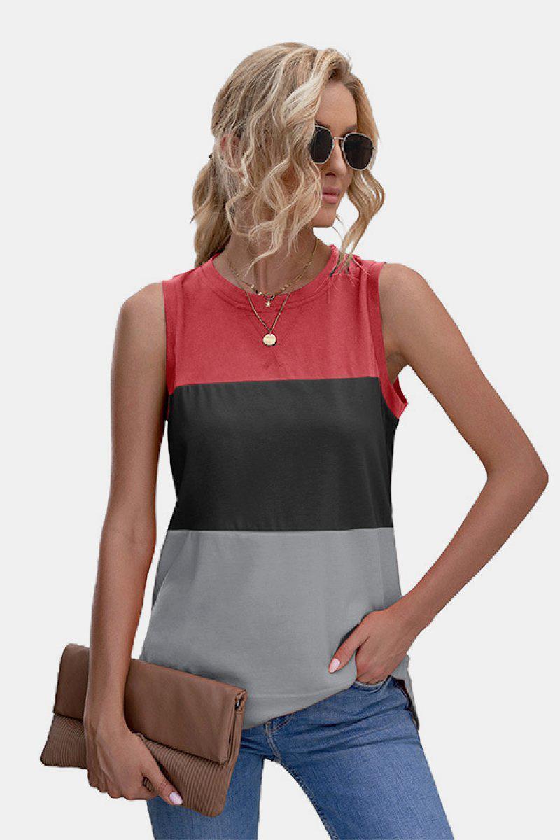 Color Block Tank Top BLUE ZONE PLANET