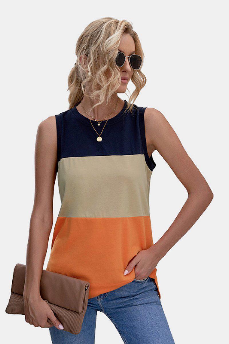 Color Block Tank Top BLUE ZONE PLANET