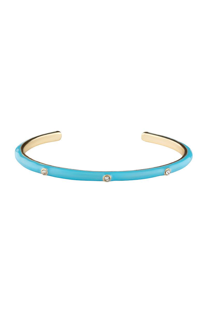Color Metal Rhinestone Cuff Bracelet Blue Zone Planet