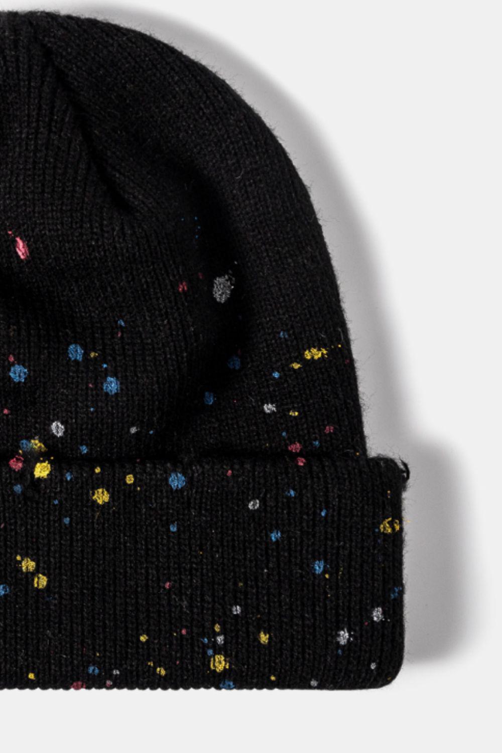 Confetti Rib-Knit Cuff Beanie BLUE ZONE PLANET