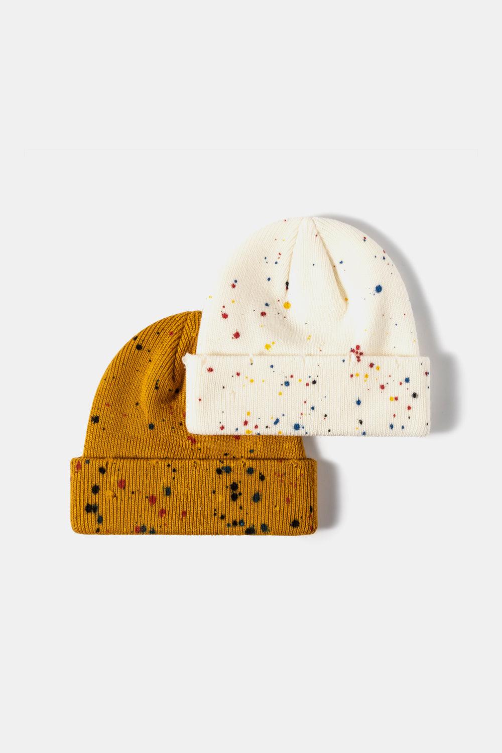 Confetti Rib-Knit Cuff Beanie BLUE ZONE PLANET