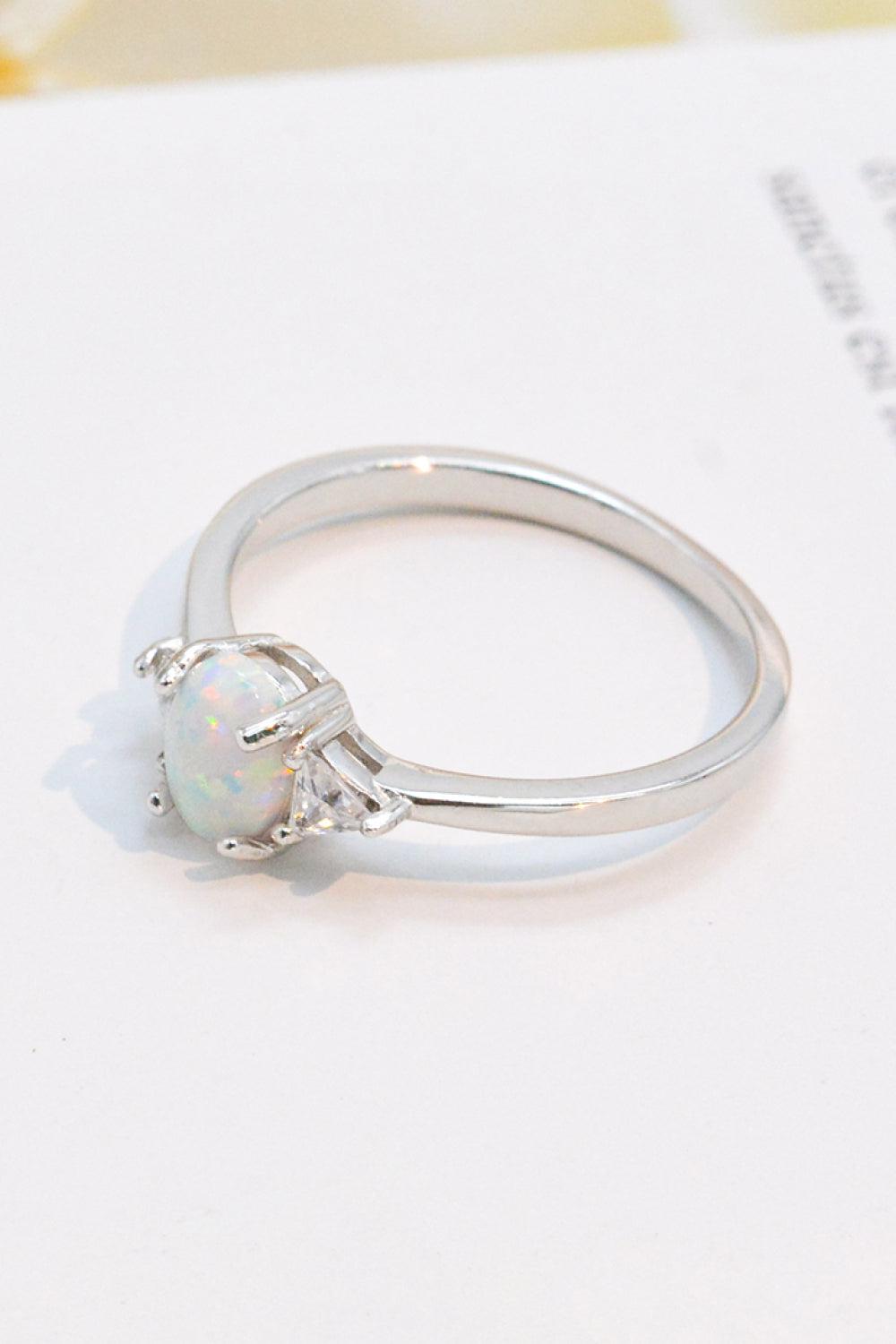 Contrast 925 Sterling Silver Opal Ring BLUE ZONE PLANET