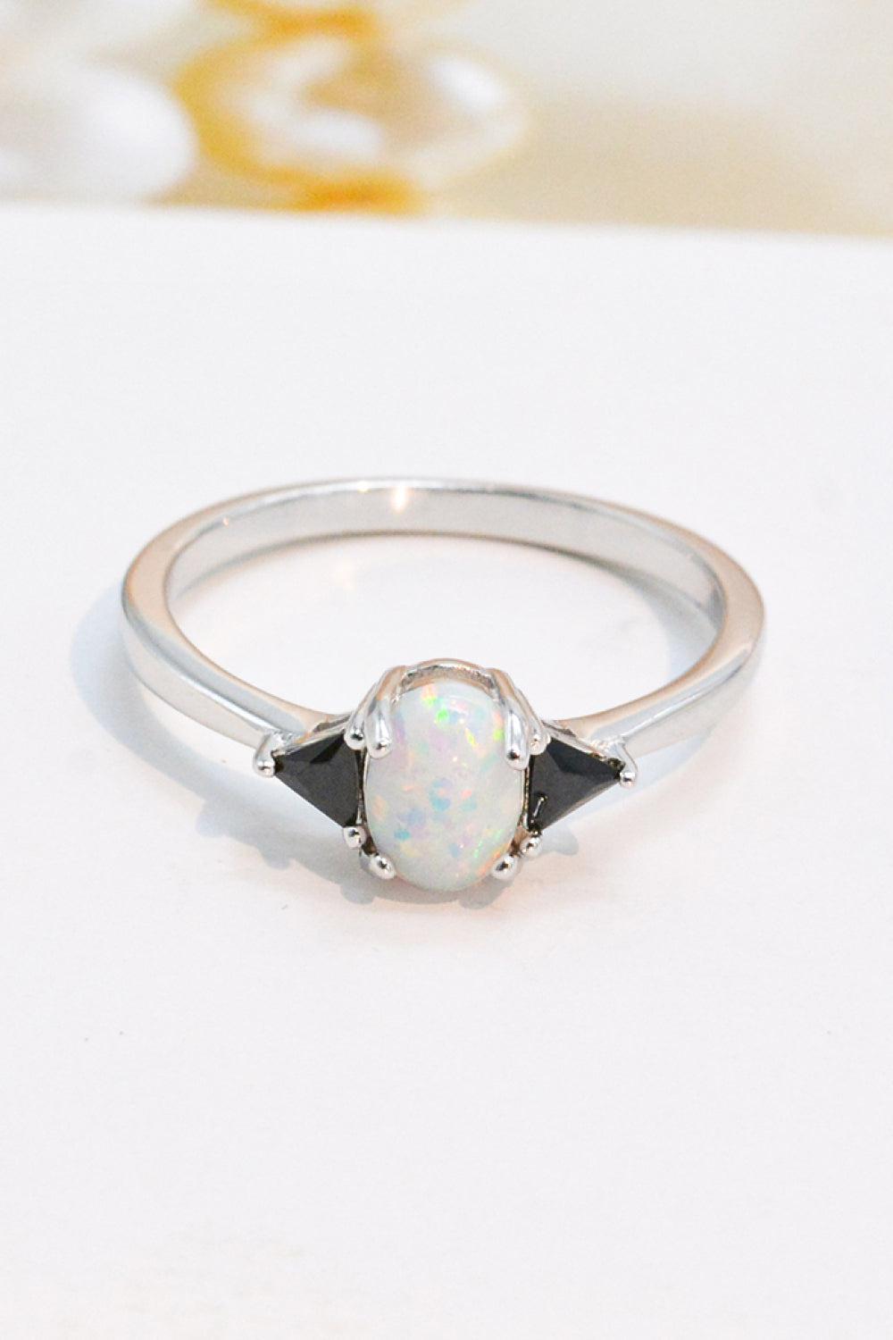 Contrast 925 Sterling Silver Opal Ring BLUE ZONE PLANET
