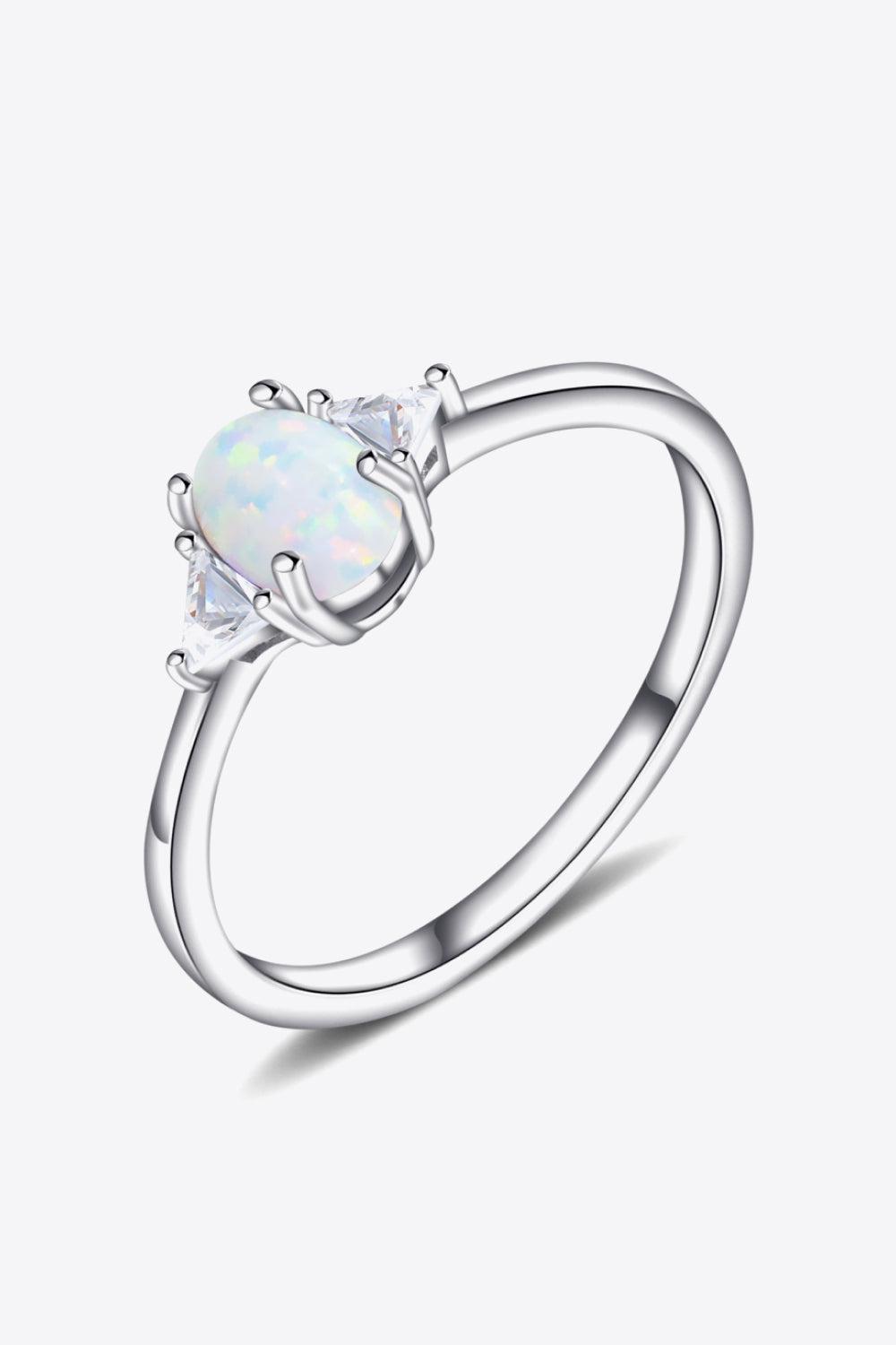 Contrast 925 Sterling Silver Opal Ring BLUE ZONE PLANET
