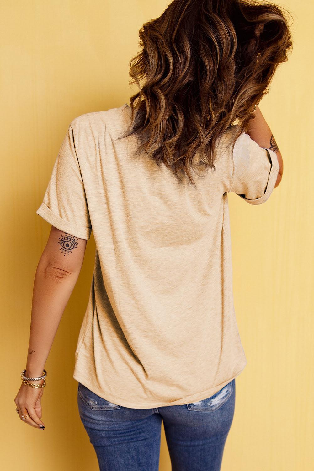 Corn Letter Graphic Cuffed Tee BLUE ZONE PLANET