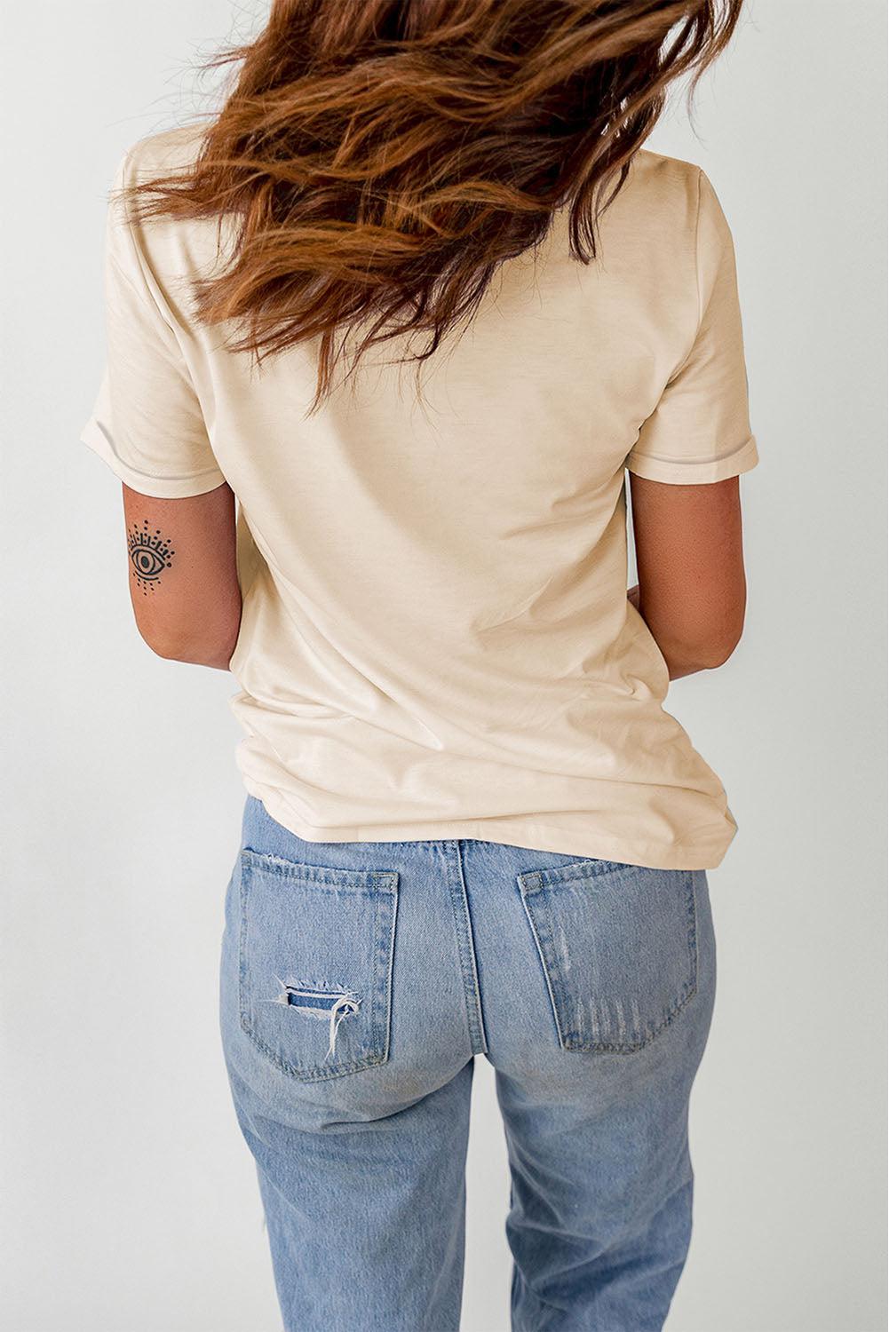 Corn Letter Graphic Cuffed Tee BLUE ZONE PLANET