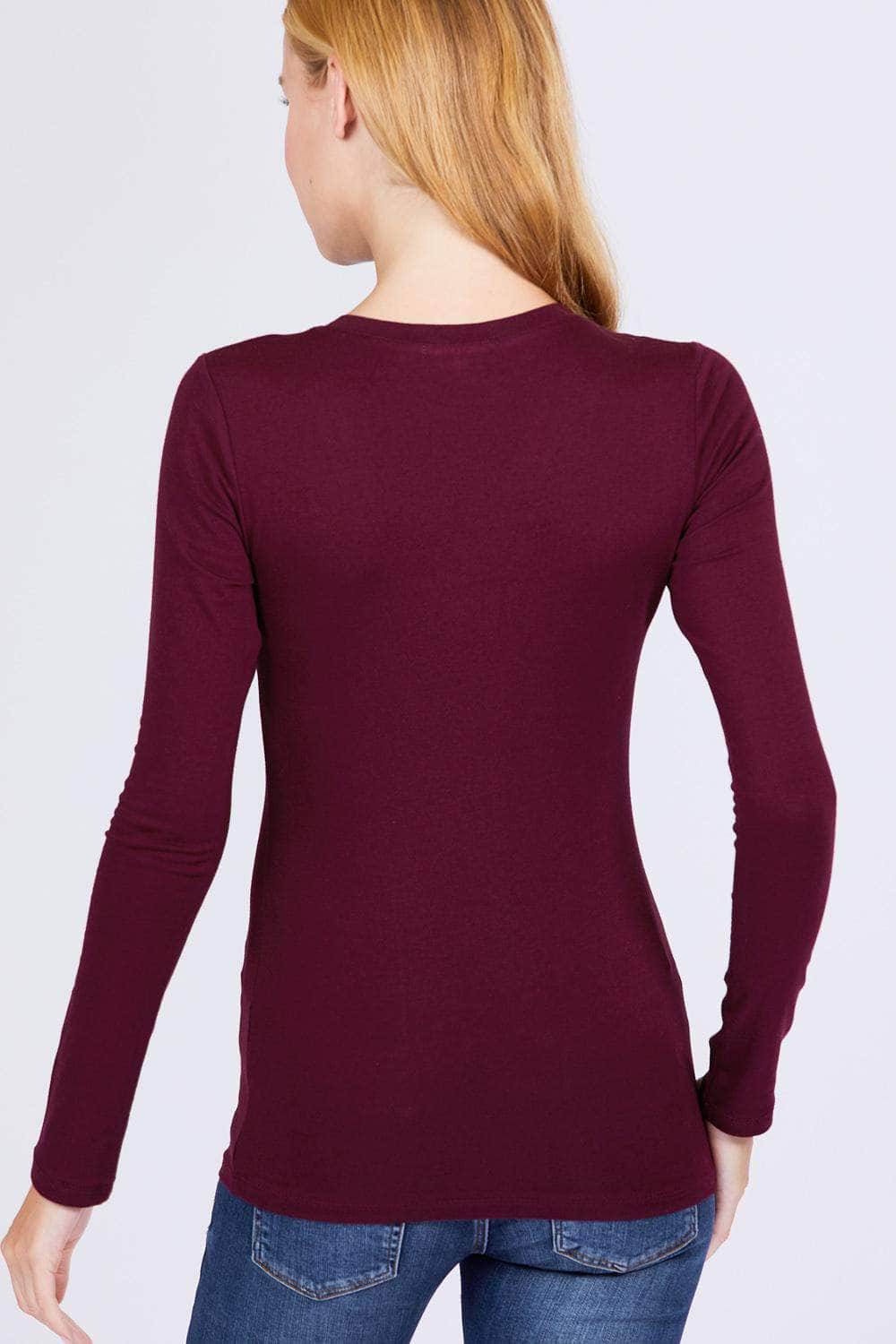 Cotton Jersey V-neck Top Blue Zone Planet