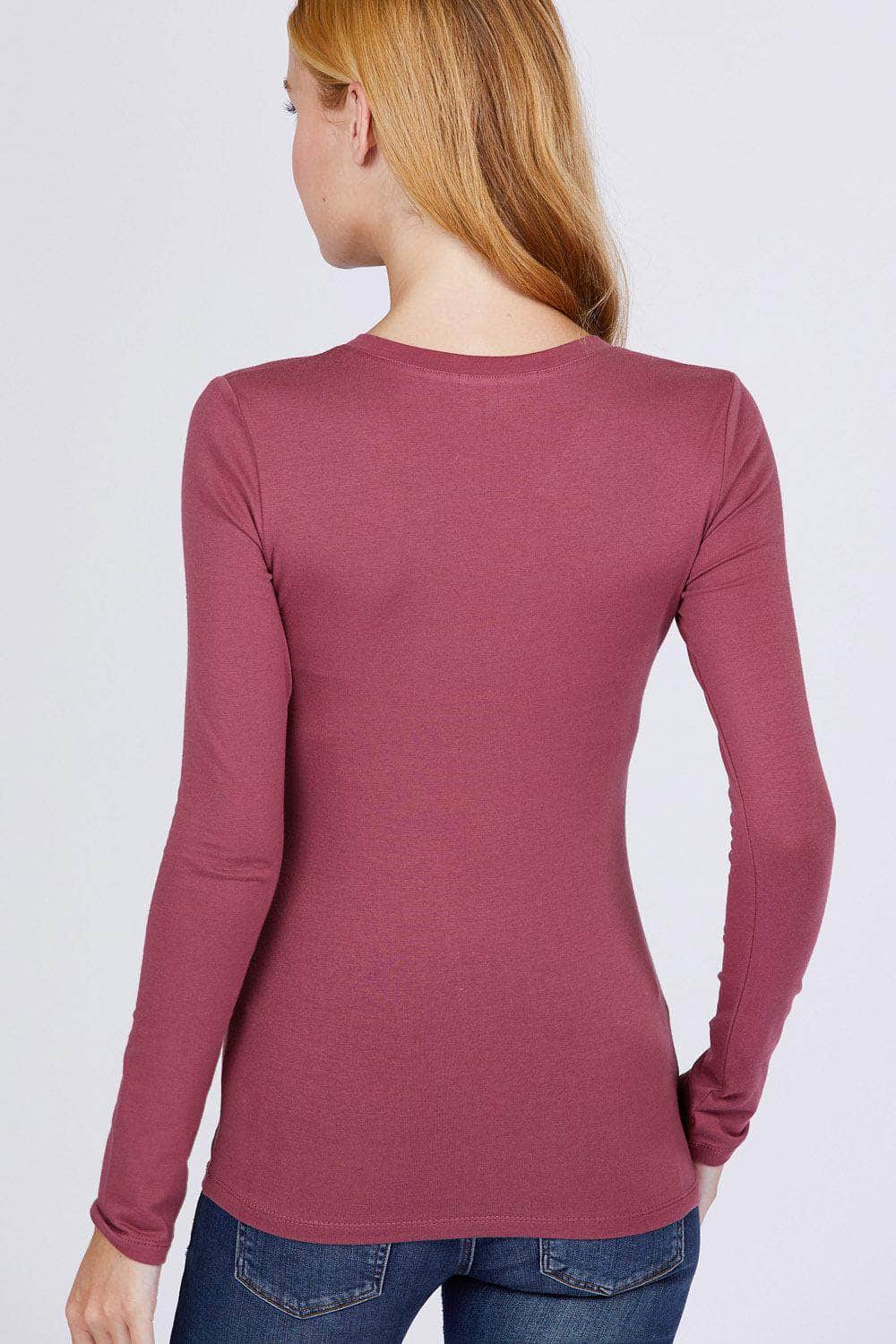 Cotton Jersey V-neck Top Blue Zone Planet