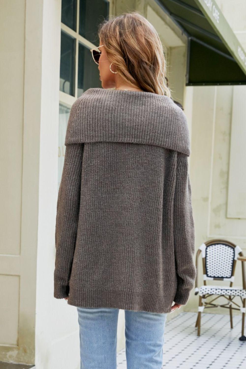 Cowl Neck Raglan Sleeve Sweater BLUE ZONE PLANET