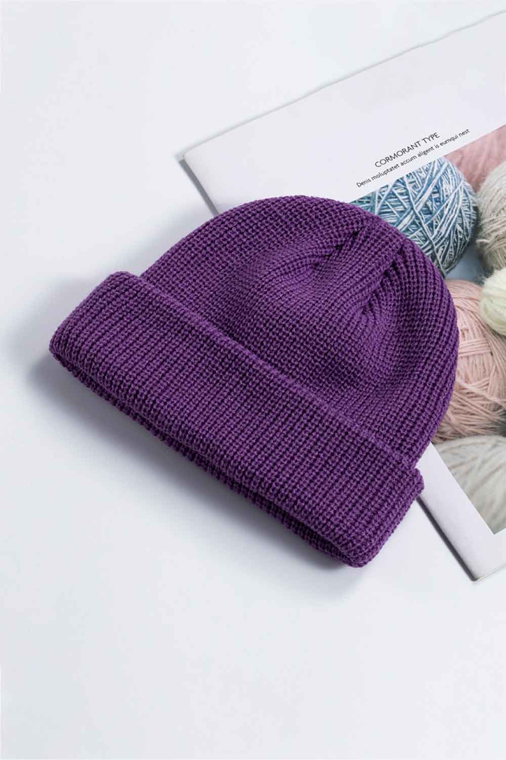 Cozy Rib-Knit Cuff Beanie BLUE ZONE PLANET