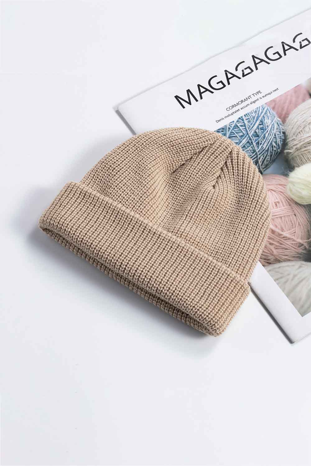 Cozy Rib-Knit Cuff Beanie BLUE ZONE PLANET