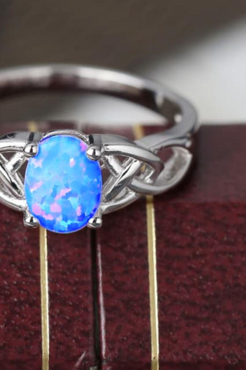 Crisscross 4-Prong Opal Ring BLUE ZONE PLANET