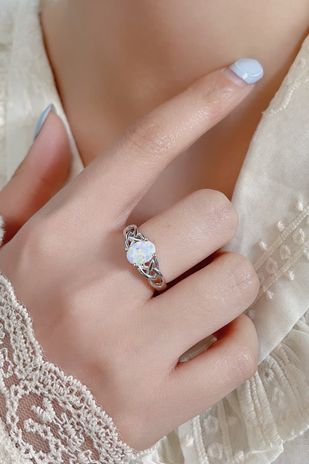 Crisscross 4-Prong Opal Ring BLUE ZONE PLANET