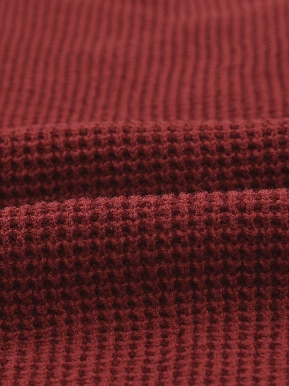 Crisscross Back Waffle-Knit Sweater BLUE ZONE PLANET