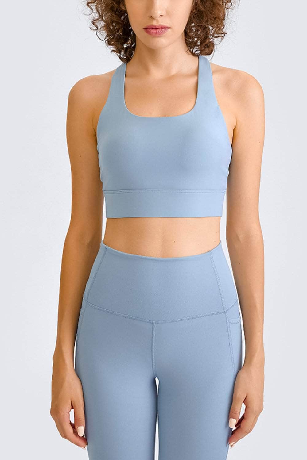 Cross Back Yoga Crop Top BLUE ZONE PLANET