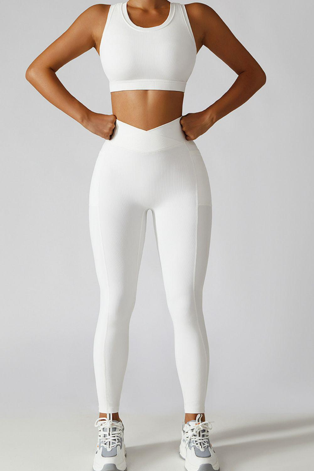 Crossover Waist Seamless Yoga Leggings BLUE ZONE PLANET