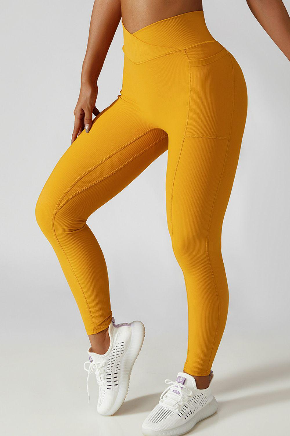 Crossover Waist Seamless Yoga Leggings BLUE ZONE PLANET