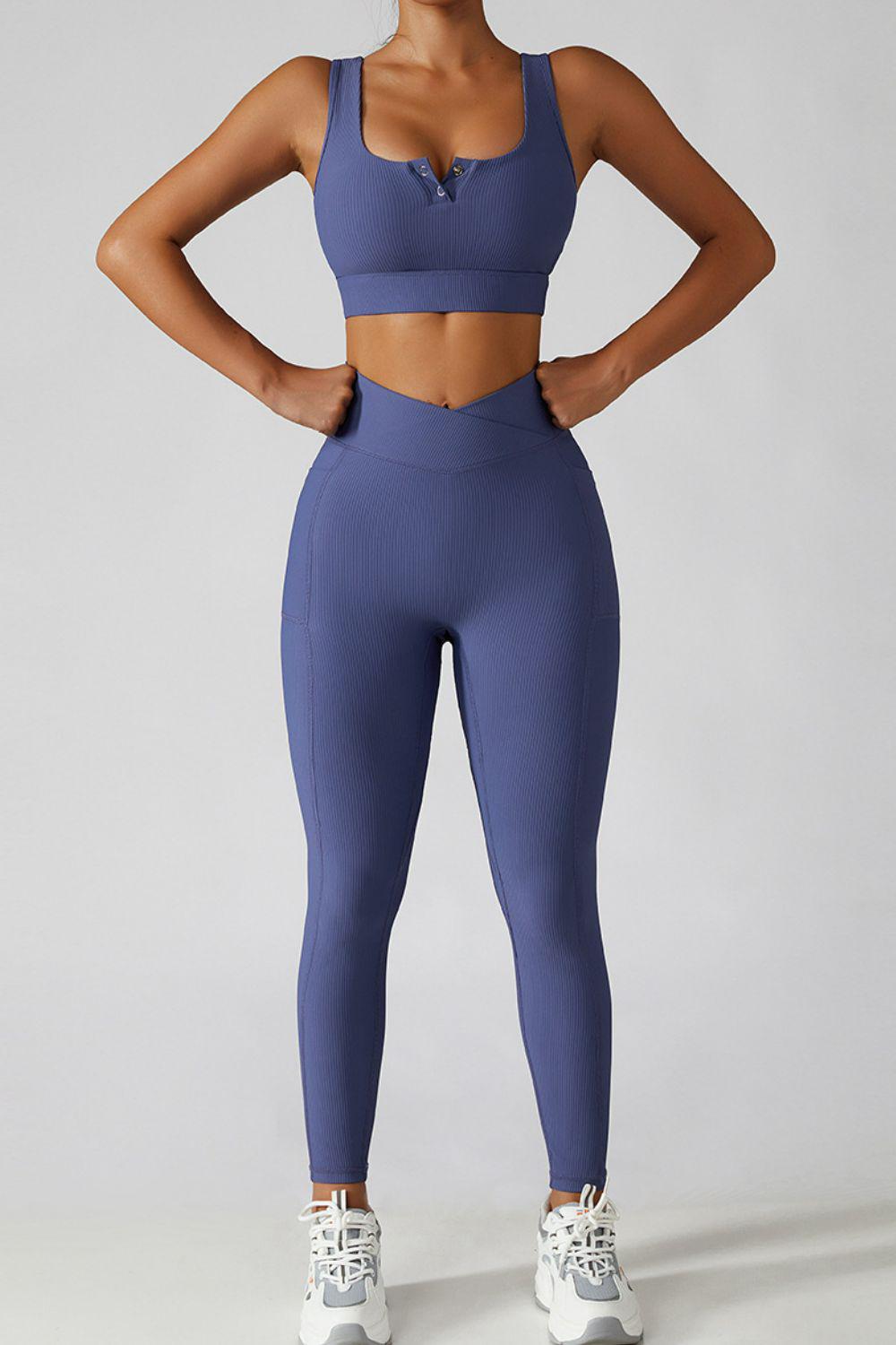 Crossover Waist Seamless Yoga Leggings BLUE ZONE PLANET
