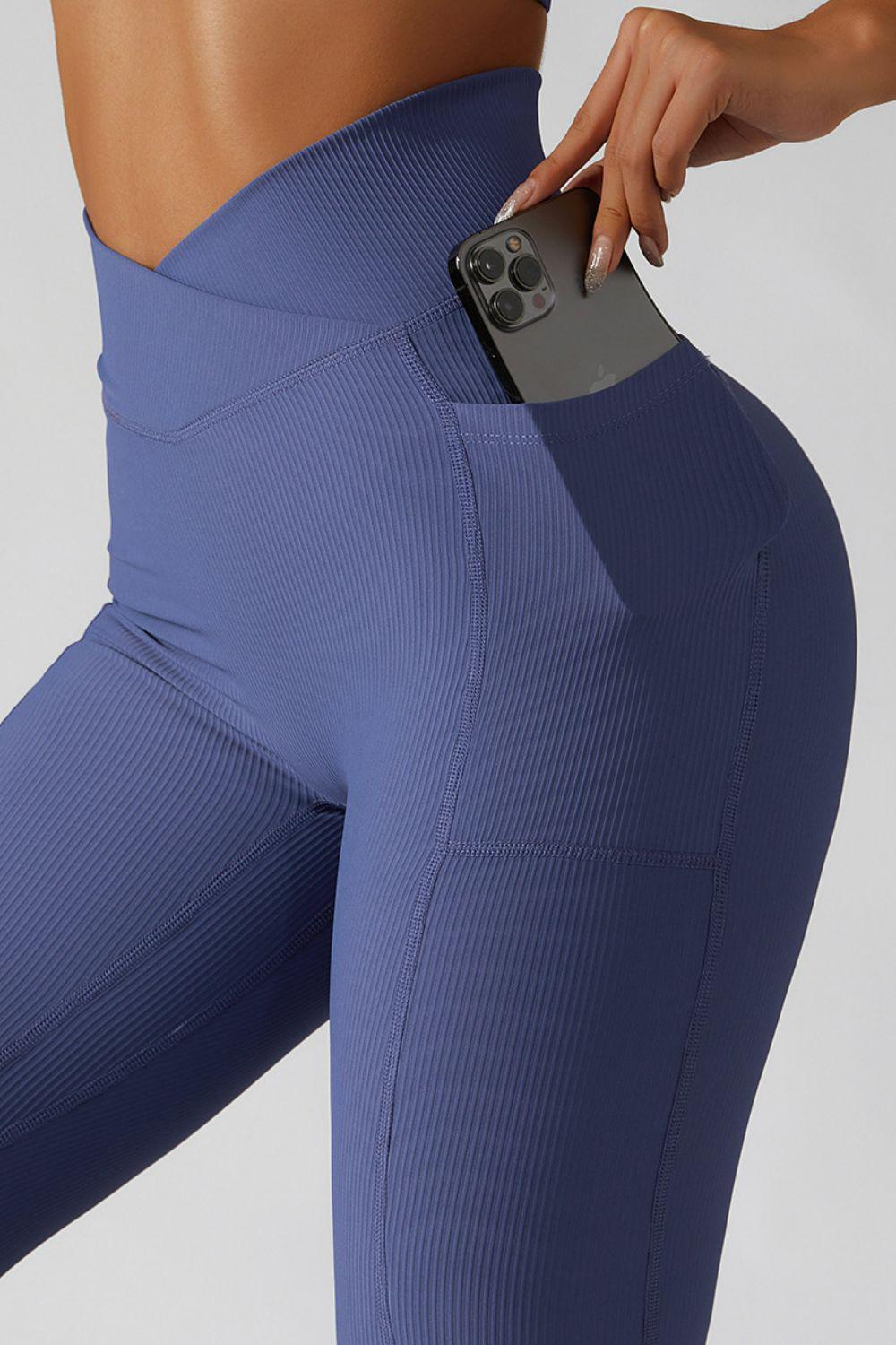 Crossover Waist Seamless Yoga Leggings BLUE ZONE PLANET