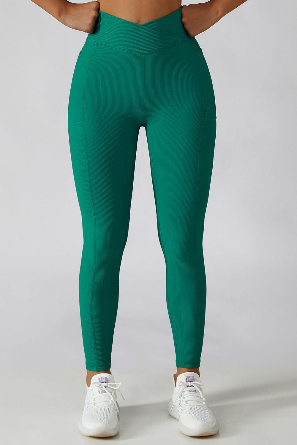 Crossover Waist Seamless Yoga Leggings BLUE ZONE PLANET