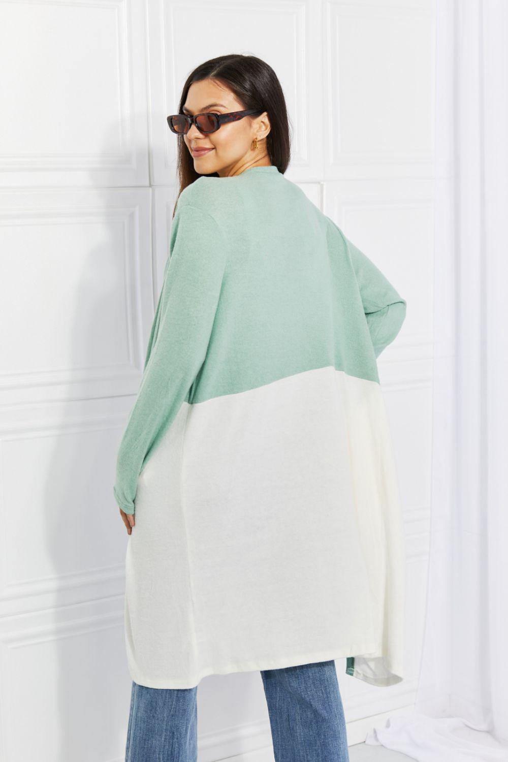 Culture Code Until You Came Color Block Duster Cardigan BLUE ZONE PLANET
