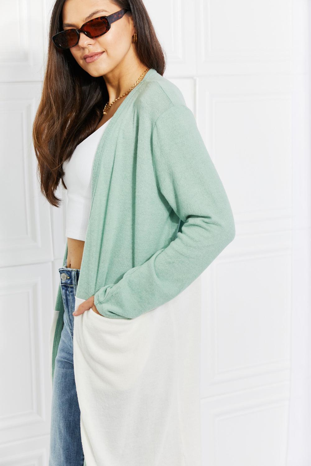 Culture Code Until You Came Color Block Duster Cardigan BLUE ZONE PLANET