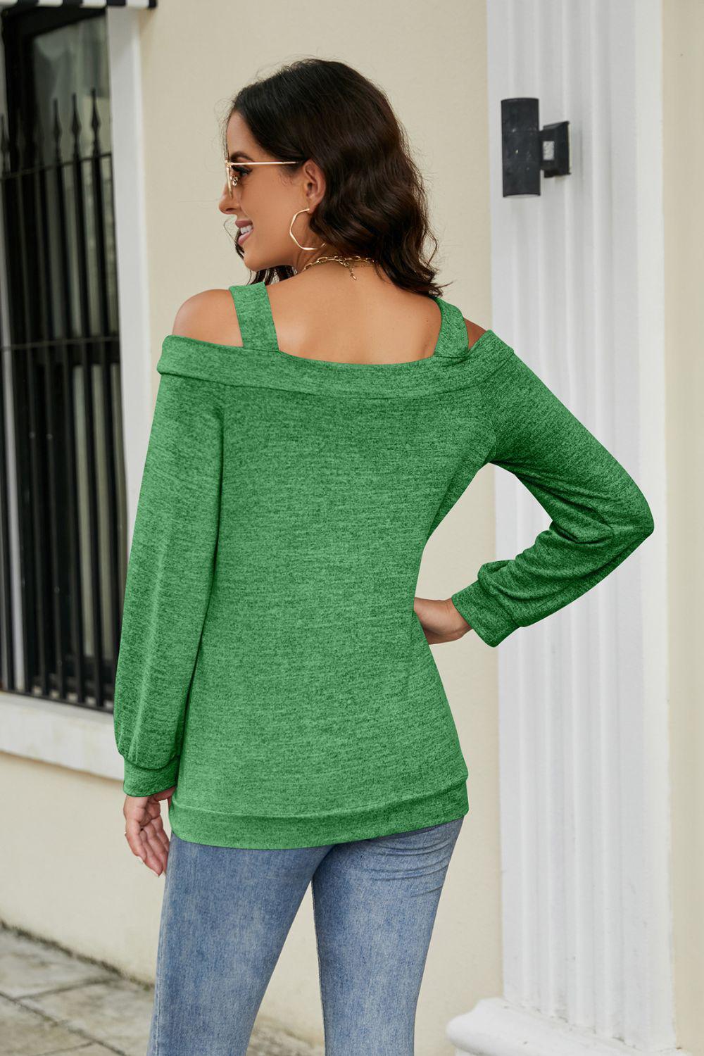 Cutout Cold-Shoulder Top BLUE ZONE PLANET