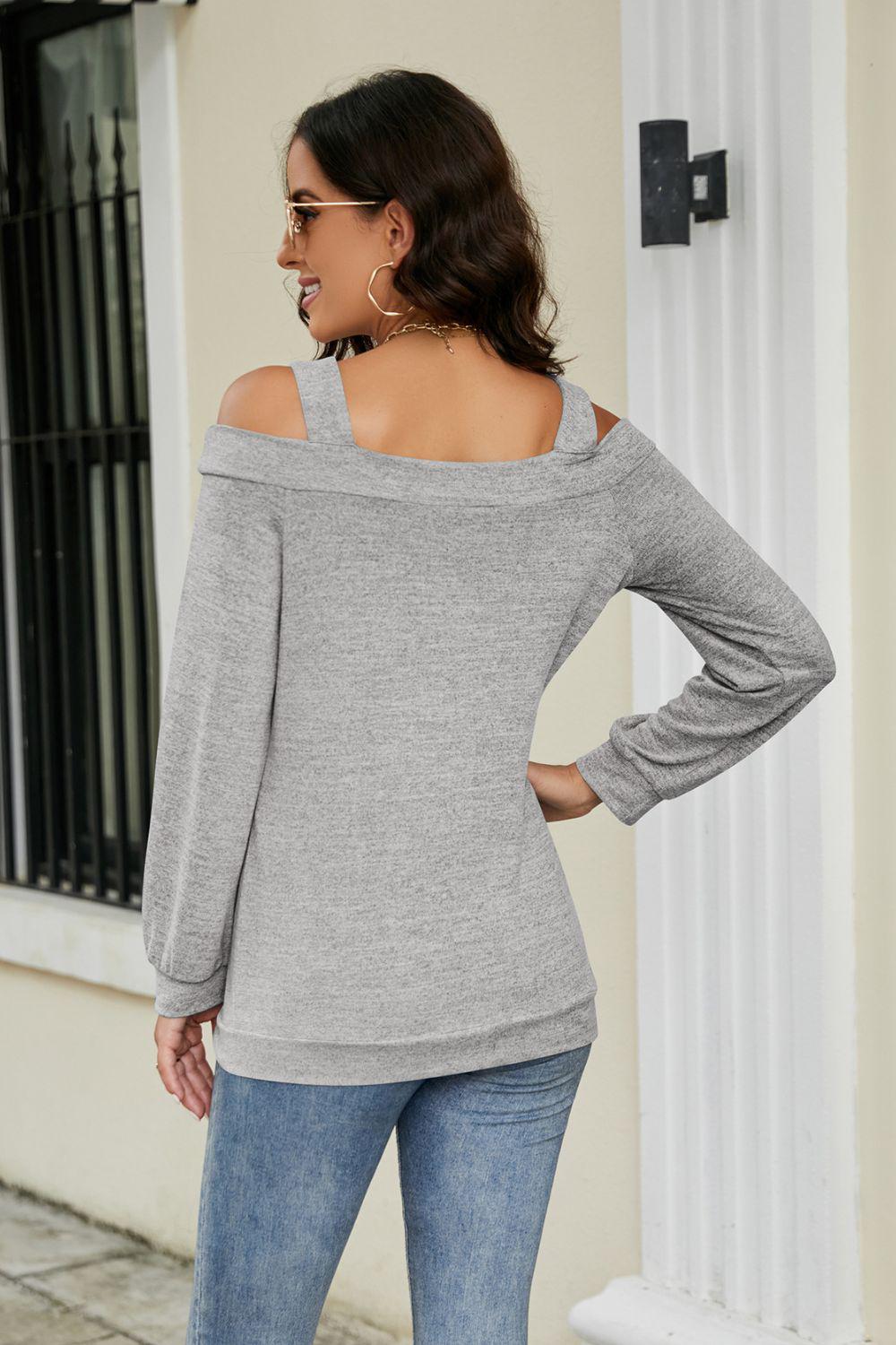 Cutout Cold-Shoulder Top BLUE ZONE PLANET