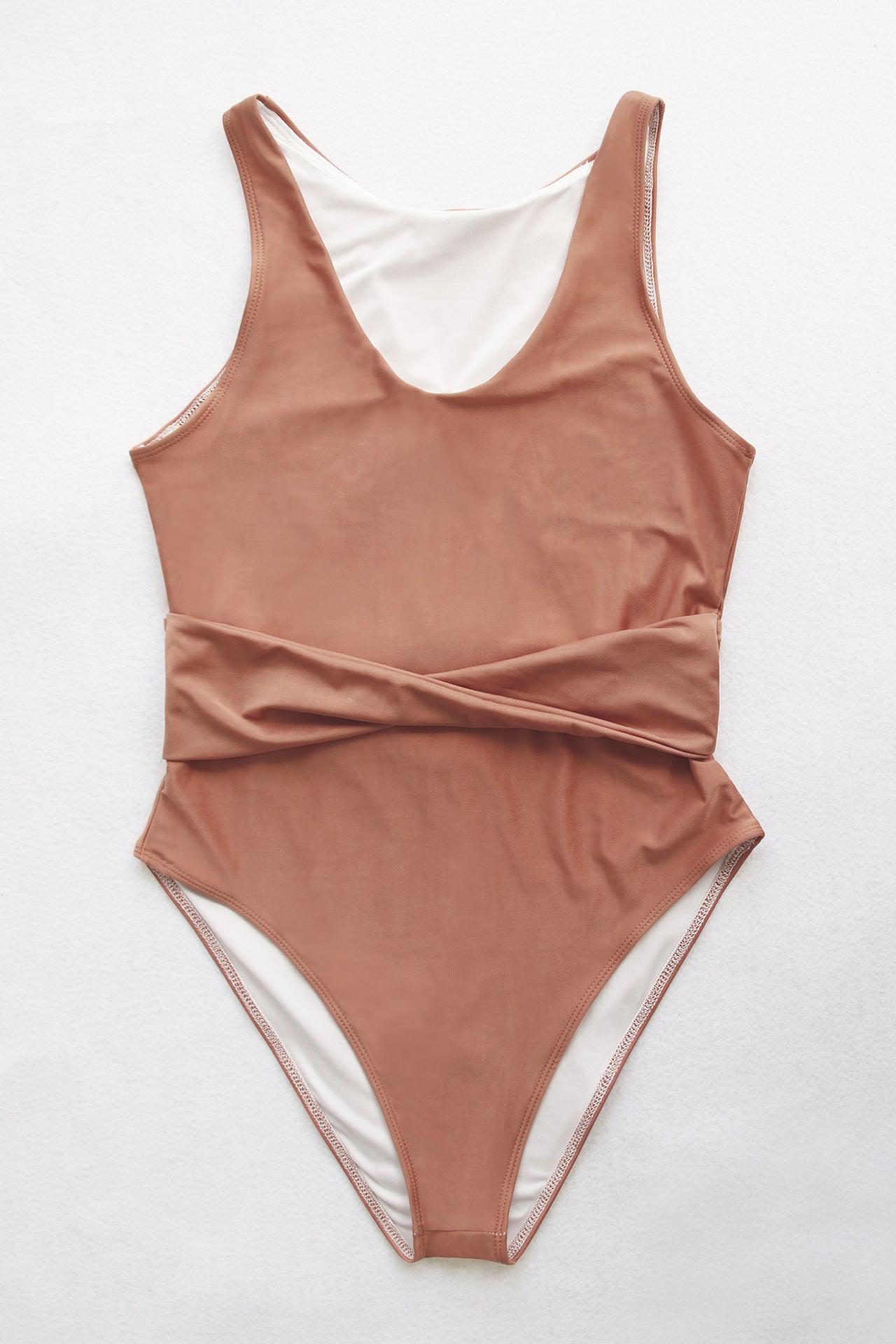 Cutout Crisscross Scoop Neck One-Piece Swimsuit BLUE ZONE PLANET