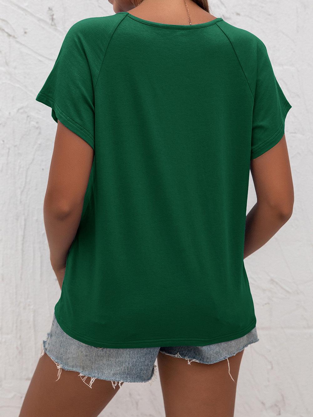 Cutout Round Neck T-Shirt BLUE ZONE PLANET