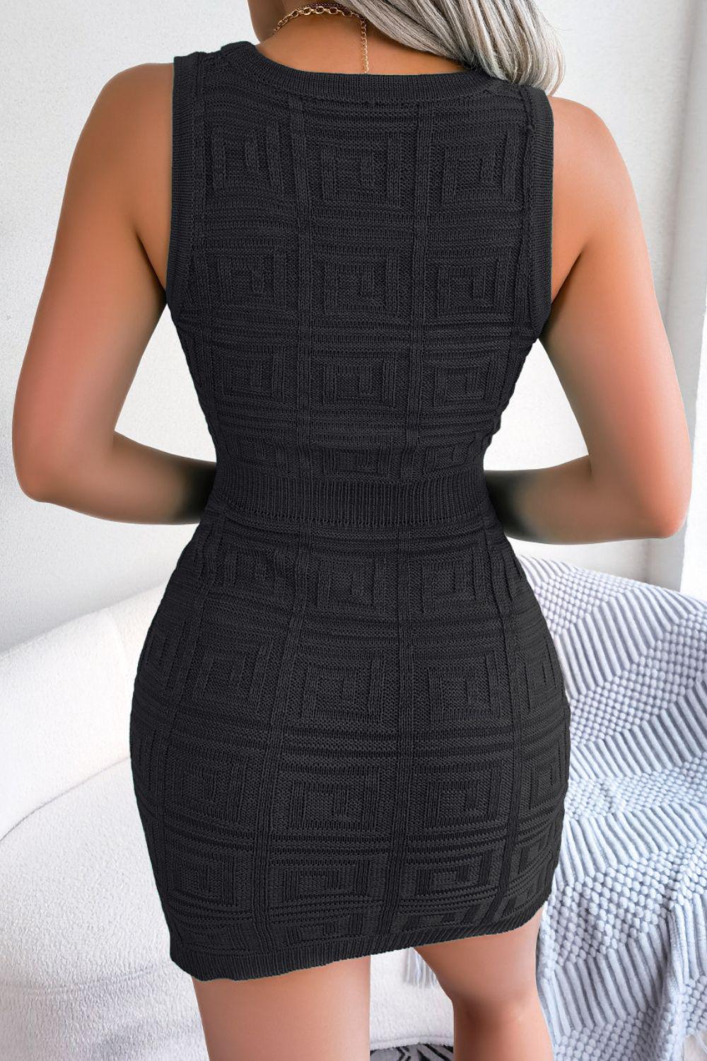 Cutout Sleeveless Knit Dress BLUE ZONE PLANET