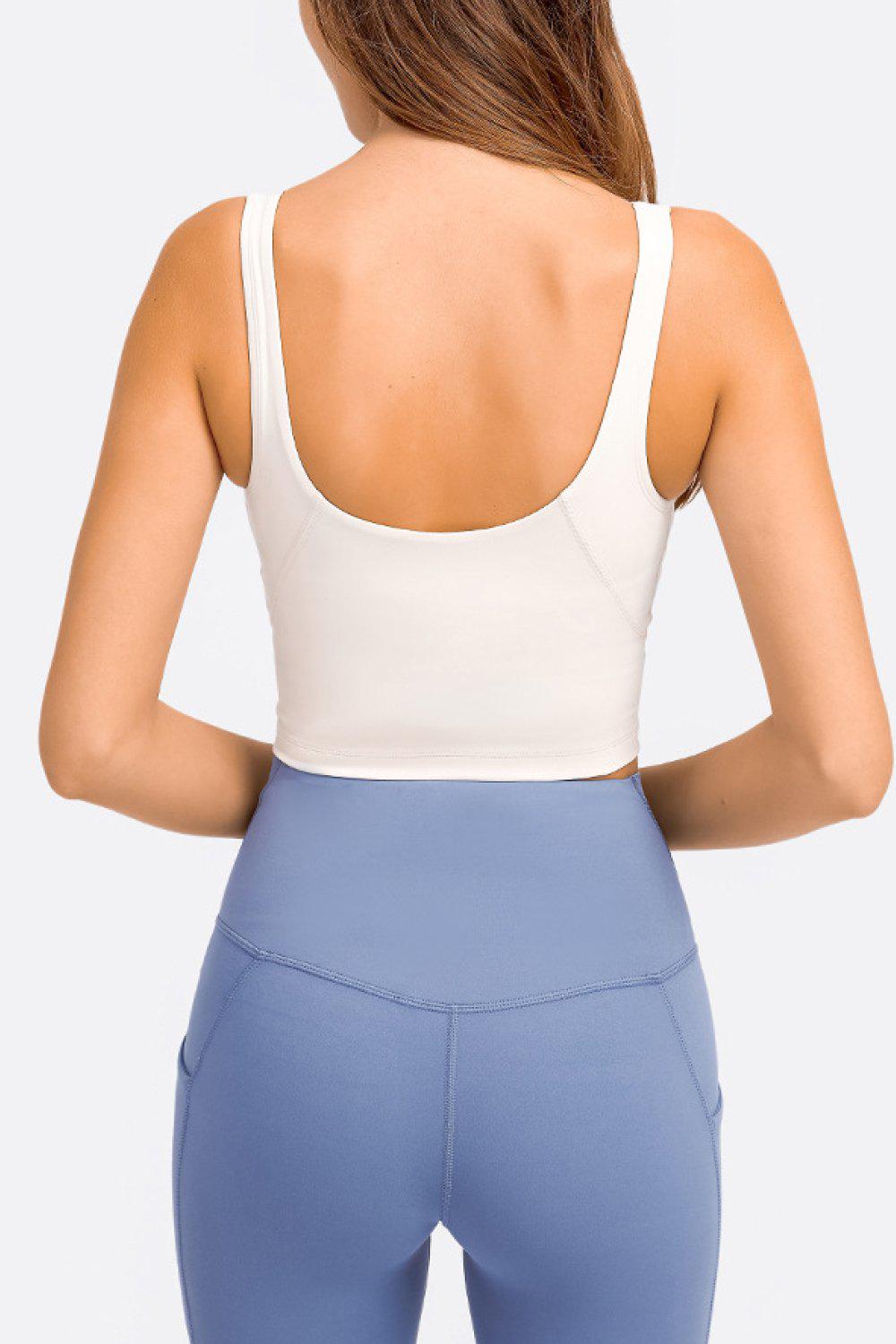 Deep V-Neck Crop Sports Bra BLUE ZONE PLANET