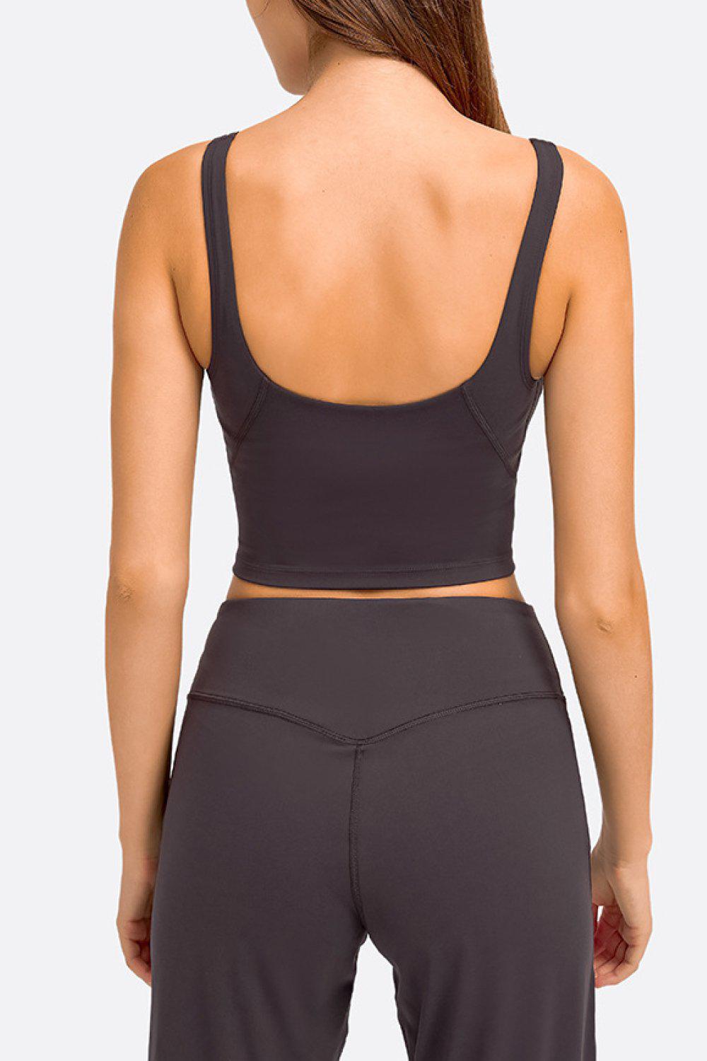 Deep V-Neck Crop Sports Bra BLUE ZONE PLANET