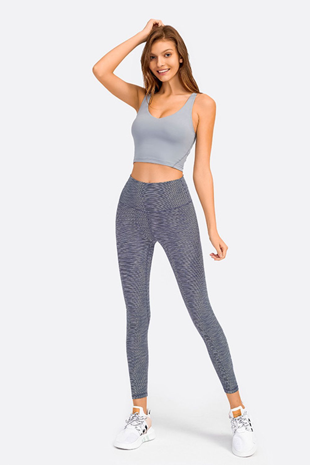 Deep V-Neck Crop Sports Bra BLUE ZONE PLANET