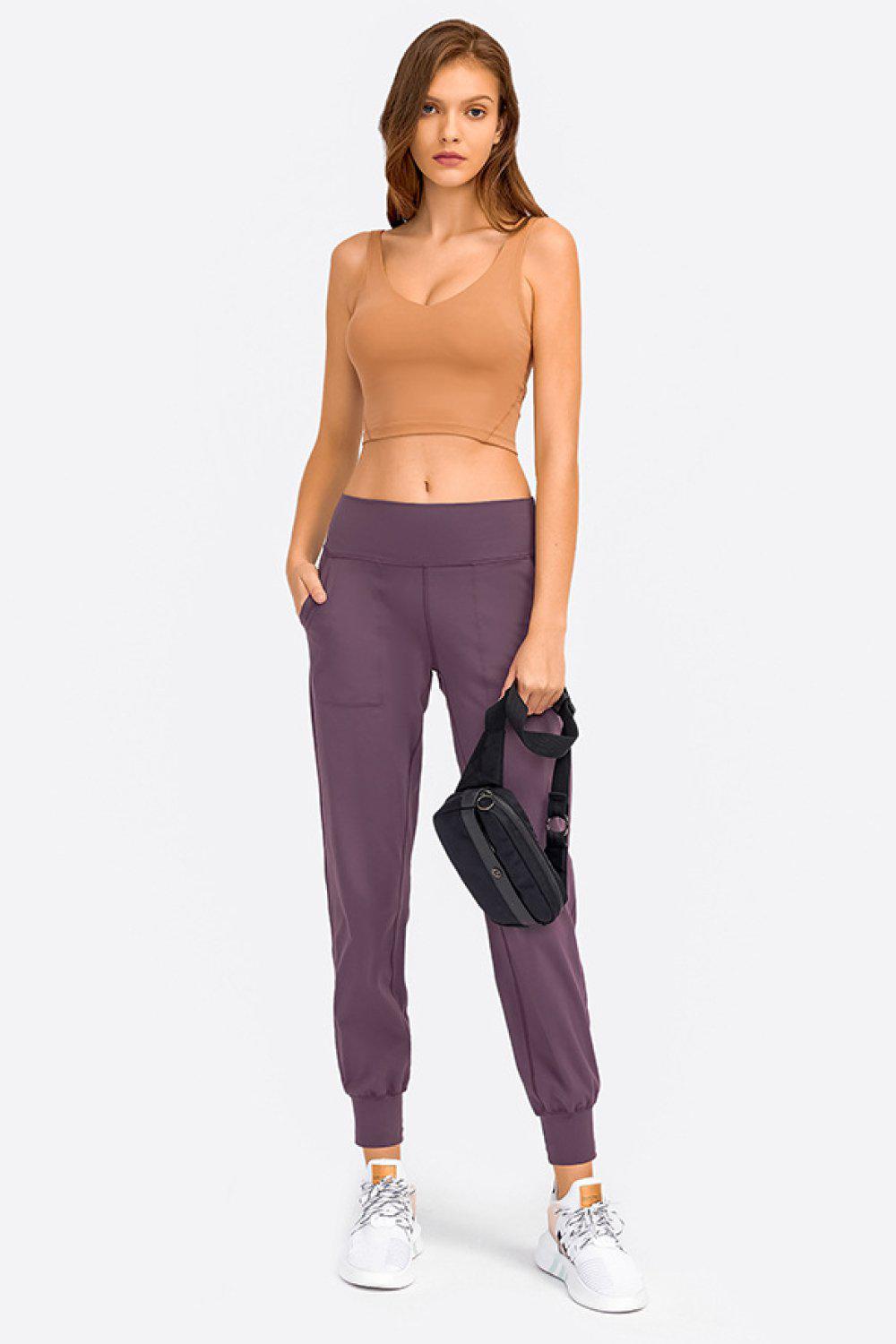 Deep V-Neck Crop Sports Bra BLUE ZONE PLANET