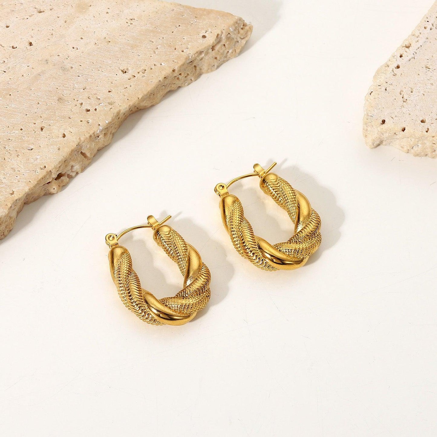 Devoted to You Twisted Hoop Earrings BLUE ZONE PLANET