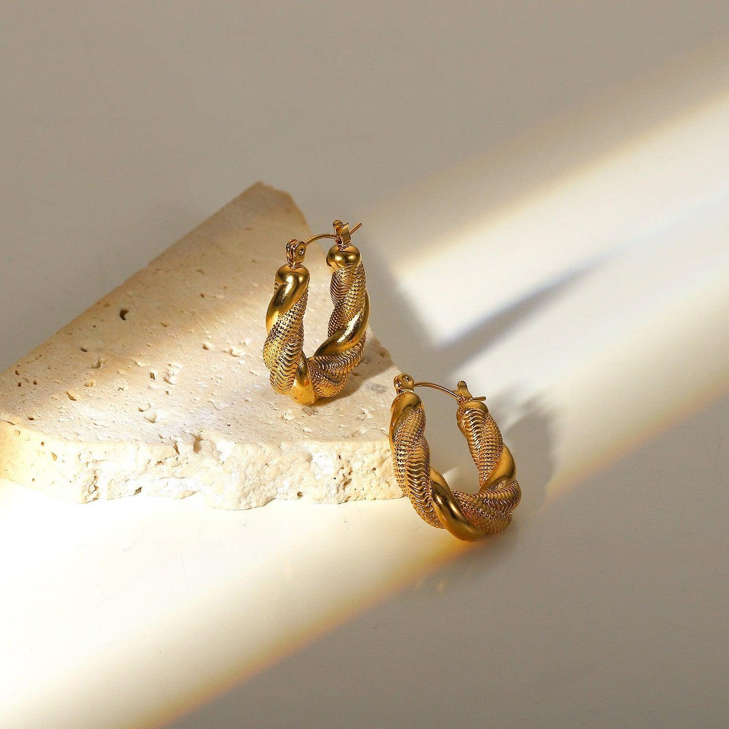 Devoted to You Twisted Hoop Earrings BLUE ZONE PLANET