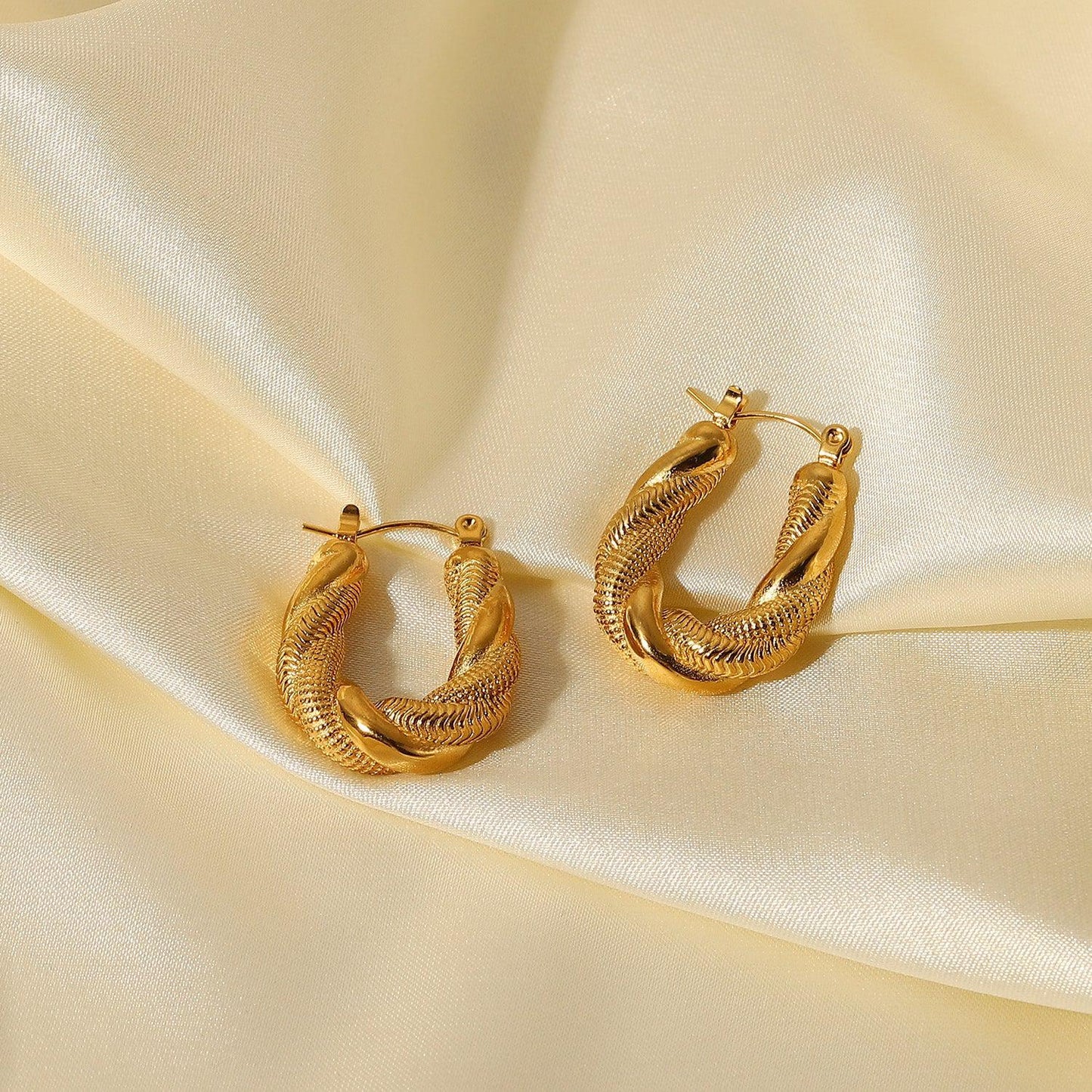 Devoted to You Twisted Hoop Earrings BLUE ZONE PLANET