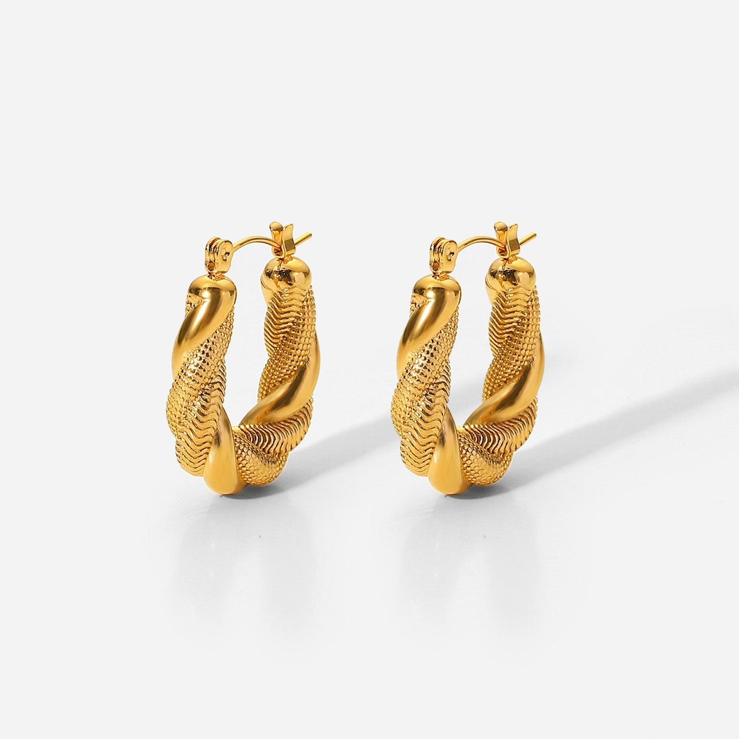 Devoted to You Twisted Hoop Earrings BLUE ZONE PLANET