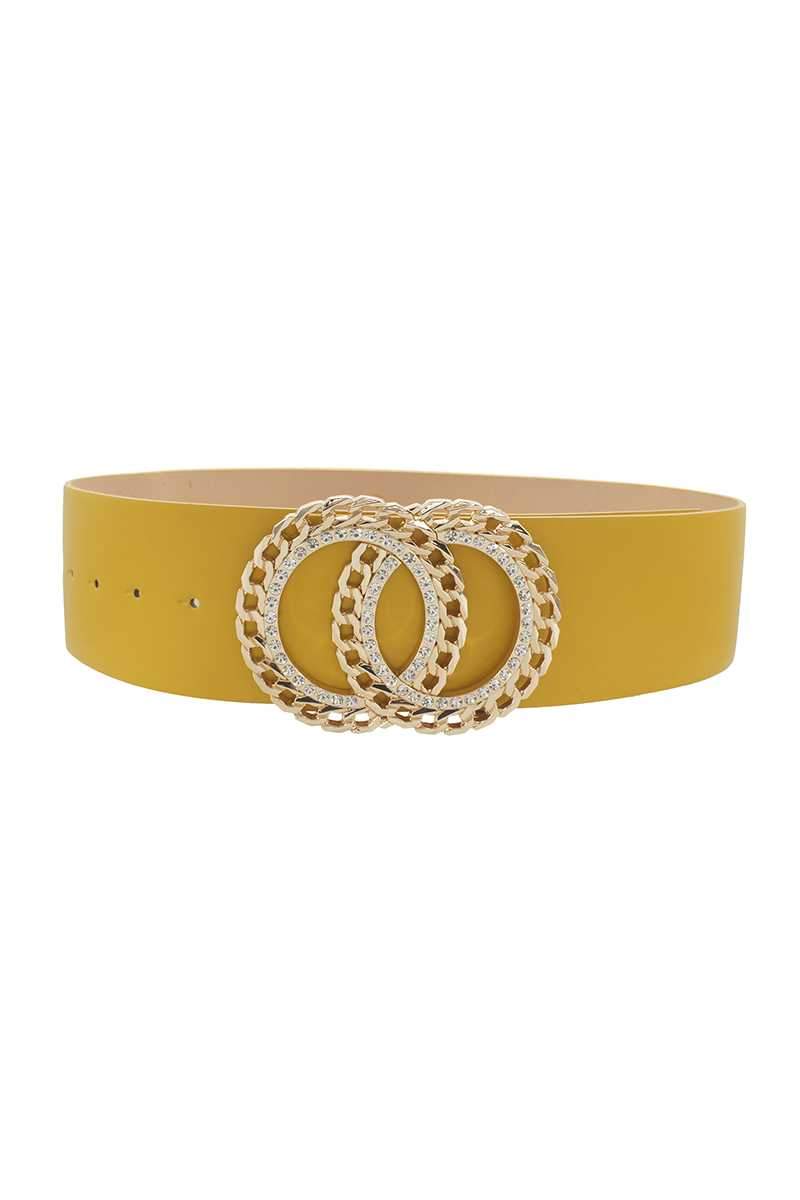 Double Circle Chain And Rhinestone Trim Design Belt Blue Zone Planet