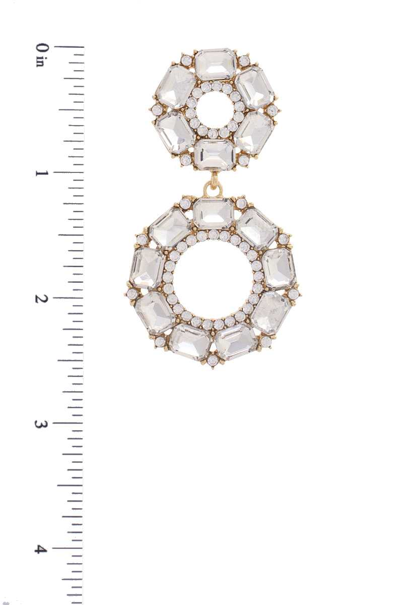 Double Circle Rhinestone Earring Blue Zone Planet
