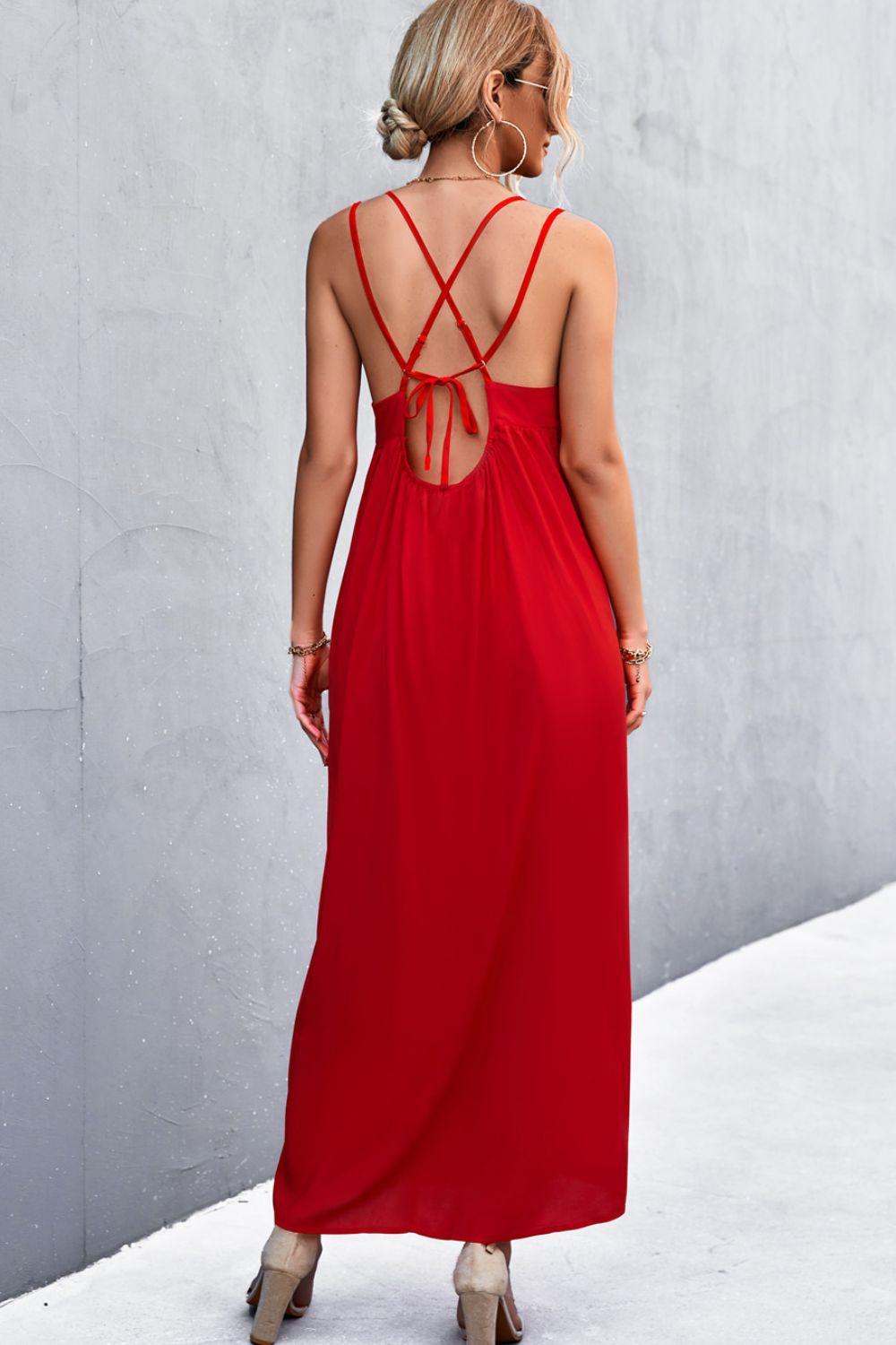 Double Strap Tie Back Dress BLUE ZONE PLANET